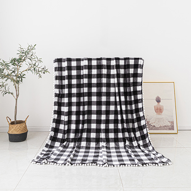 Printed flannel ball blanket